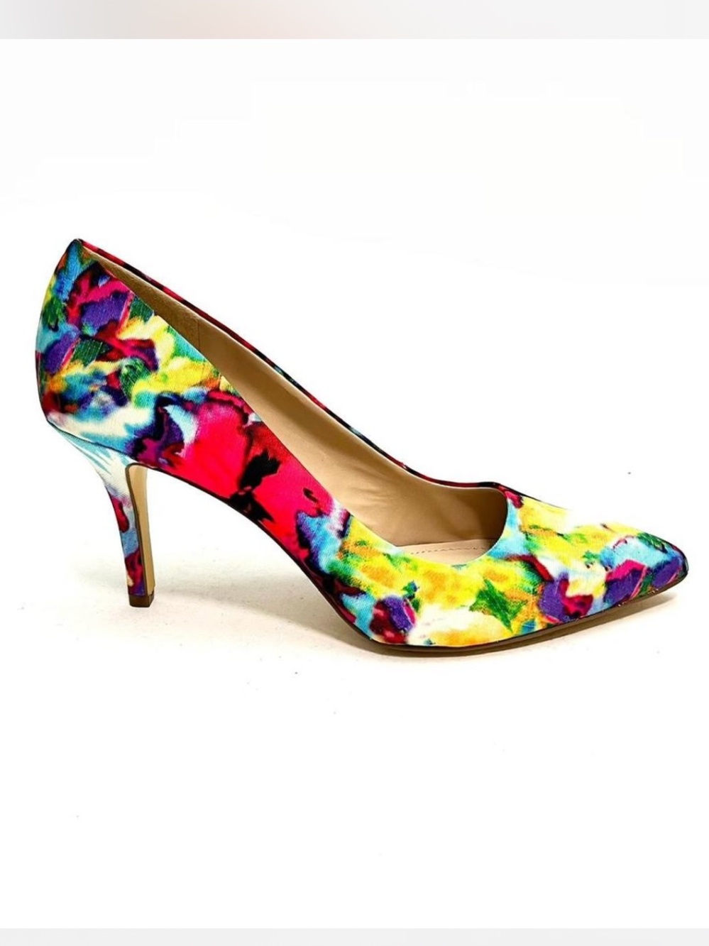 BCBGeneration Vintage Multicolor Abstract Pointed Toe Pumps